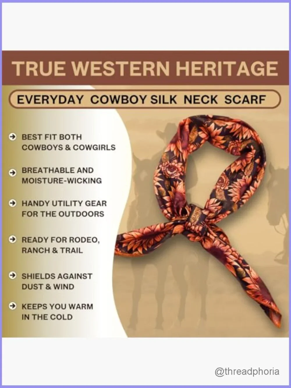 36 inch Silk Charmeuse Western Cowboy Bandana Square Scarf Neckerchief Unisex